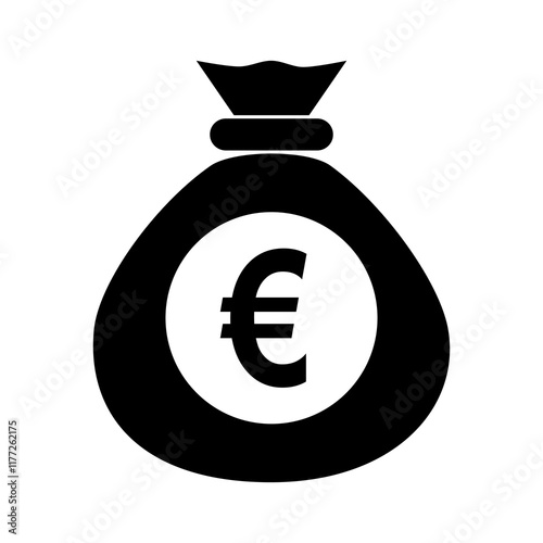 Money bag euro icon.money and currency sign. euro symbol flat icon.vector illustration