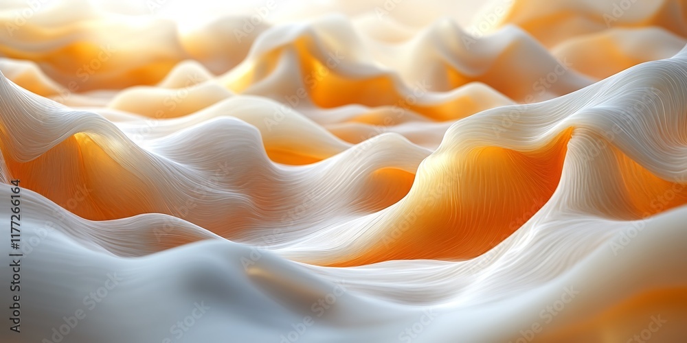 Fototapeta premium Abstract orange and white wave texture, light background, design element.