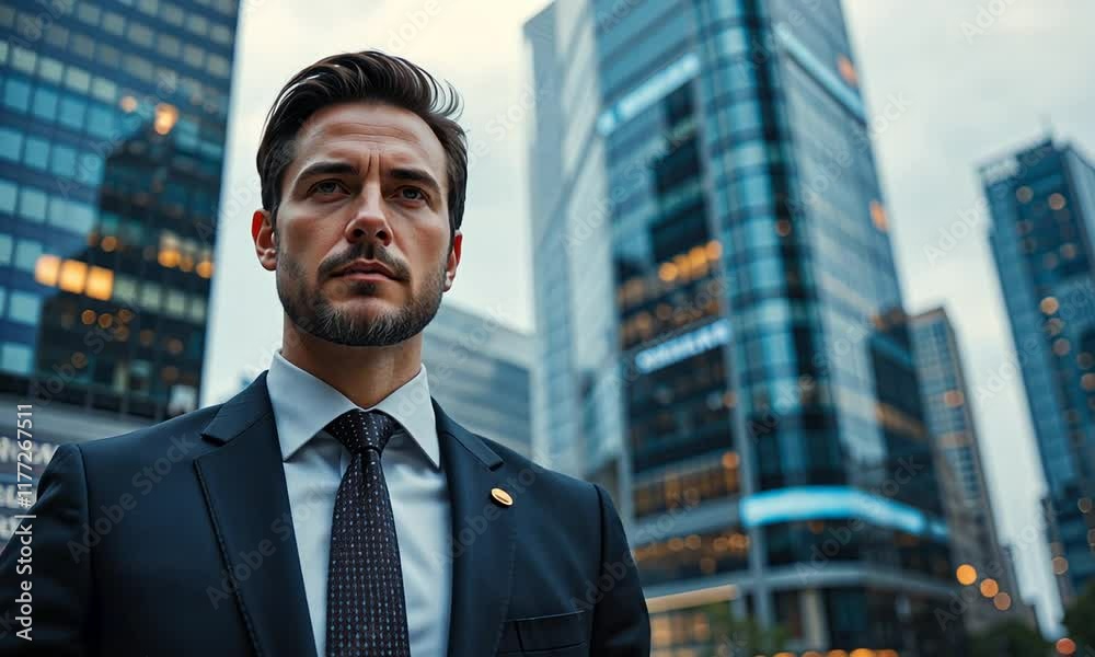 Confident Businessman in Urban Setting Confident Businessman in Urban Setting