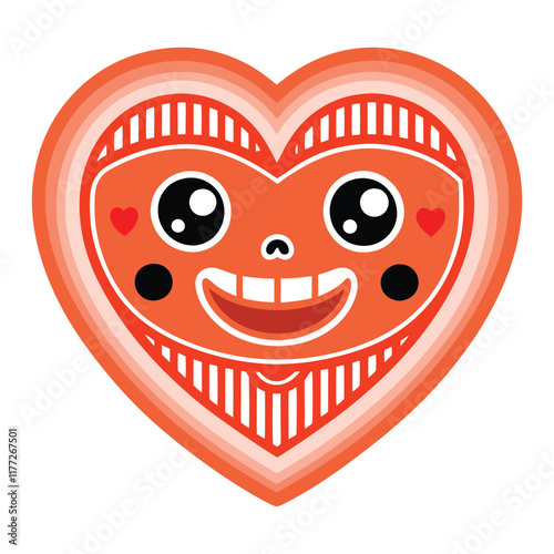 Happy Valentine's Day Love Charming Heart Illustration with in Vibrant Vector Art