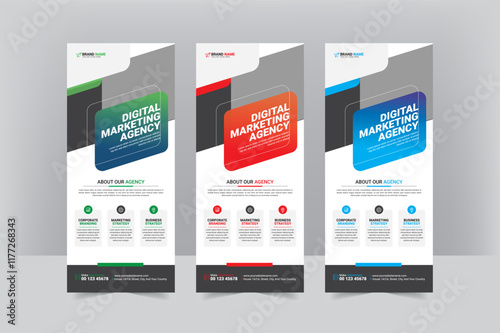 Corportae Digital Marketing Modern roll up banner design template

