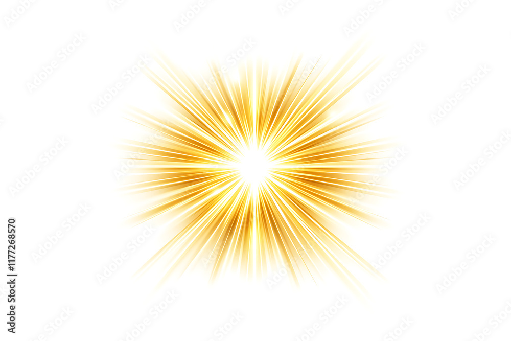 Fototapeta premium Golden Starburst on White