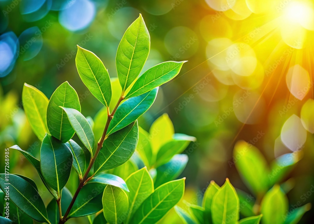 Obraz premium Bokeh Background with Elegant Laurel Wreath, Soft Focus, Nature Photography