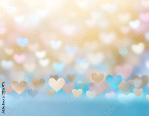 Countless heart-shaped patterns, dreamy and illusory, heart background