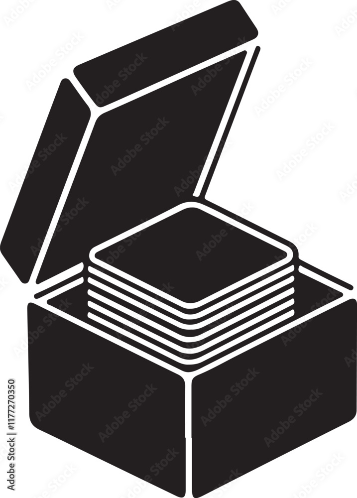 Trading Card Set Box Silhouette Vector Art Trading Card Set Box Silhouette Vector Art