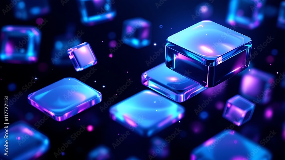 Abstract geometric blocks on black background, 3d render Abstract geometric blocks on black background, 3d render