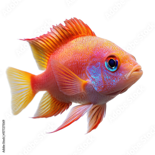 colorful anthias fish with vibrant scales isolated on transparency background photo