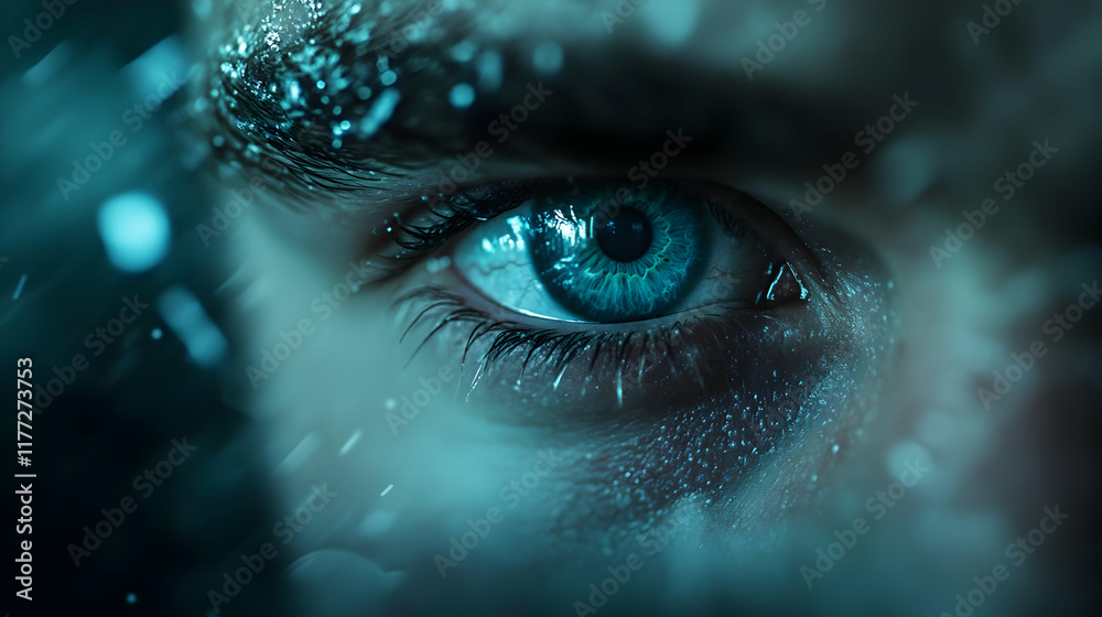 A captivating close-up of a piercing blue eye, evoking emotions and thoughts beneath the surface. A captivating close-up of a piercing blue eye, evoking emotions and thoughts beneath the surface.