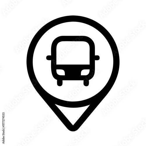 Bus location pin icon for public transit navigation