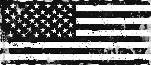 black and white american flag graphic design