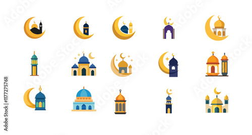 Islamic Prayer Essentials: Vibrant Color Vector Collection Dua God     photo