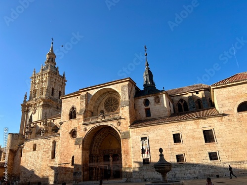 Facade and bell tower of Burgo de Osma Cathedral photo