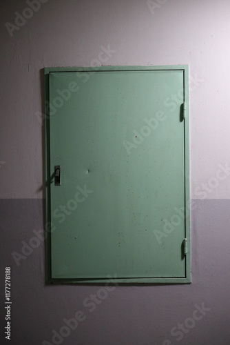 door in green wall