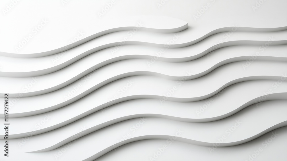Obraz premium Abstract white wavy lines create serene pattern