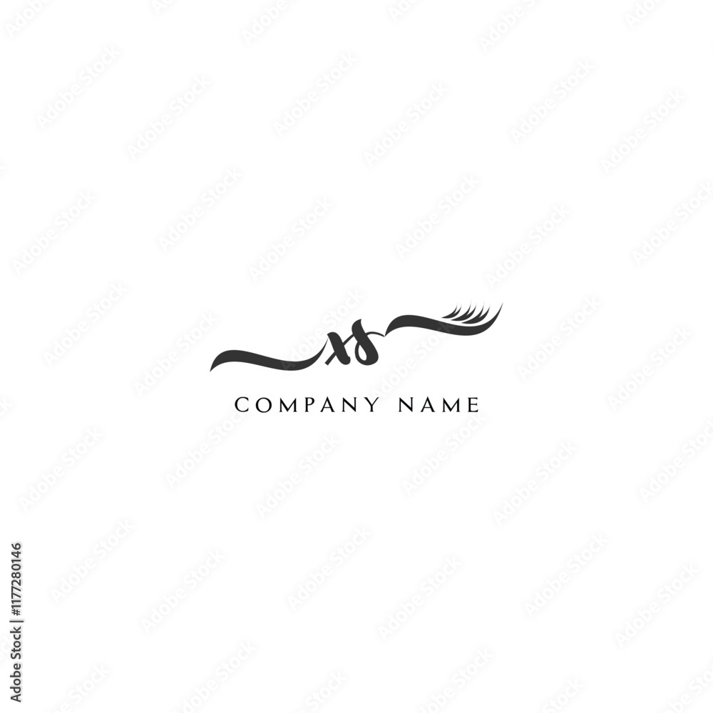 Fototapeta premium Minimalist XS Logo Design with Abstract Feather Element