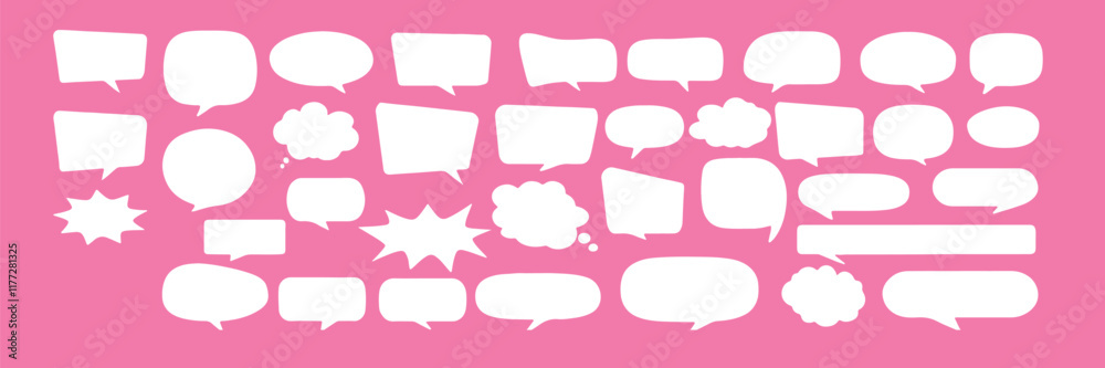 Collection of Cartoon Speech Bubbles on Pink Background
Collection of Cartoon Speech Bubbles on Pink Background
