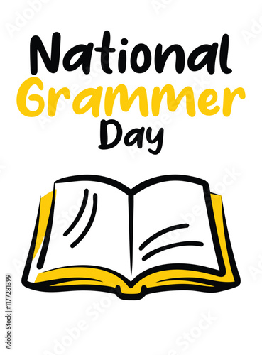 National Grammer Day, National day, banner and flyer, books, grammer, education kids and people  photo