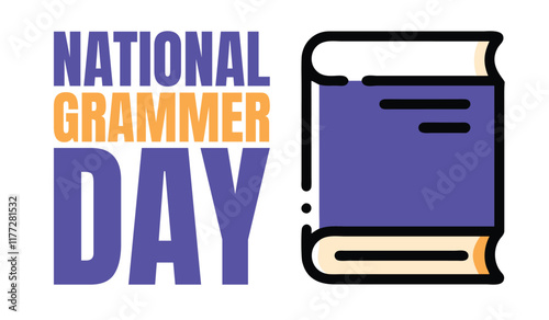 National Grammer Day, National day, banner and flyer, books, grammer, education kids and people  photo