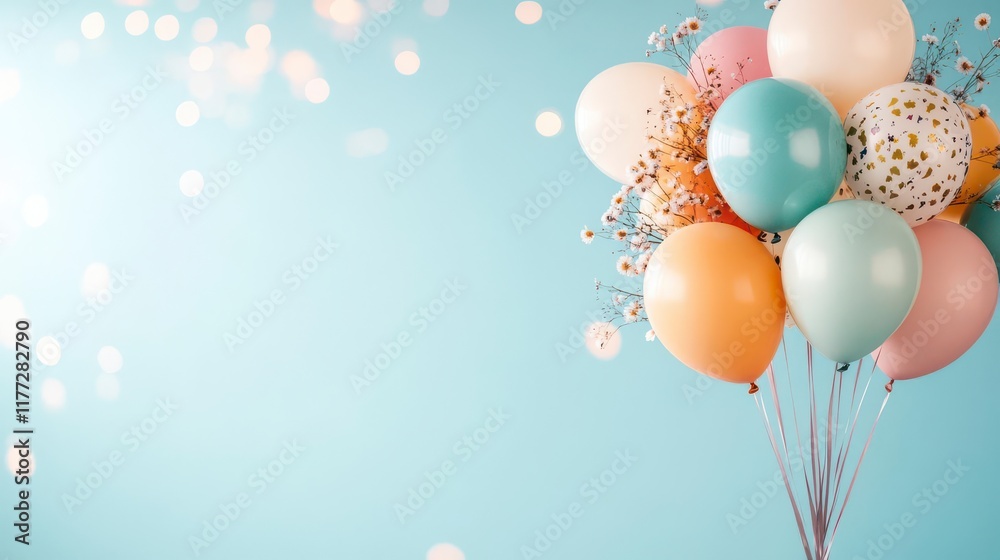 custom made wallpaper toronto digitalPretty pastel balloons with dried flowers, a cheerful celebration!