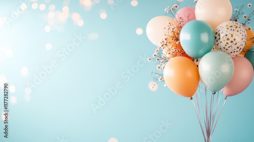 Wallpaper Mural Pretty pastel balloons with dried flowers, a cheerful celebration! Torontodigital.ca