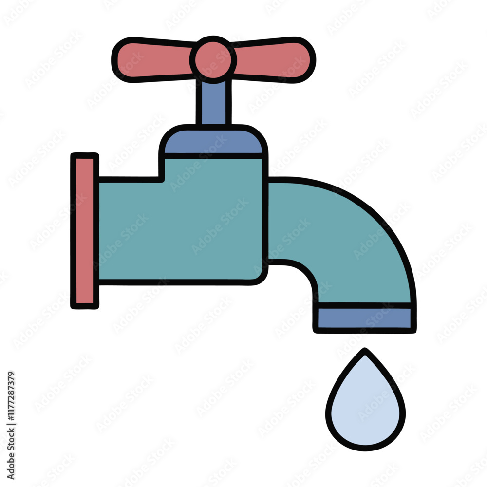 Minimalist Water Faucet Vector Design. Minimalist Water Faucet Vector Design.
