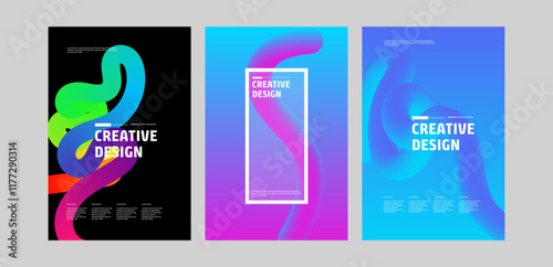 new year 2025 trends - Minimal abstract gradient covers. Colorful covers design set. wave fun bg. Applicable for design covers, pentation, magazines, flyers posters . Vector illustration