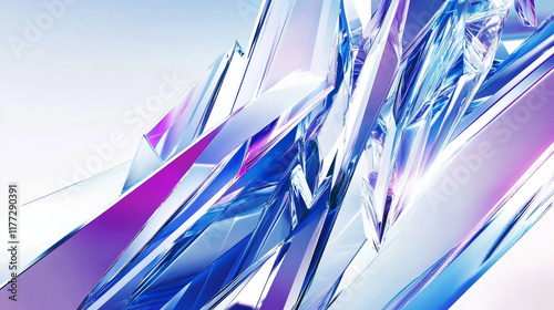Abstract crystal shapes with vibrant colors