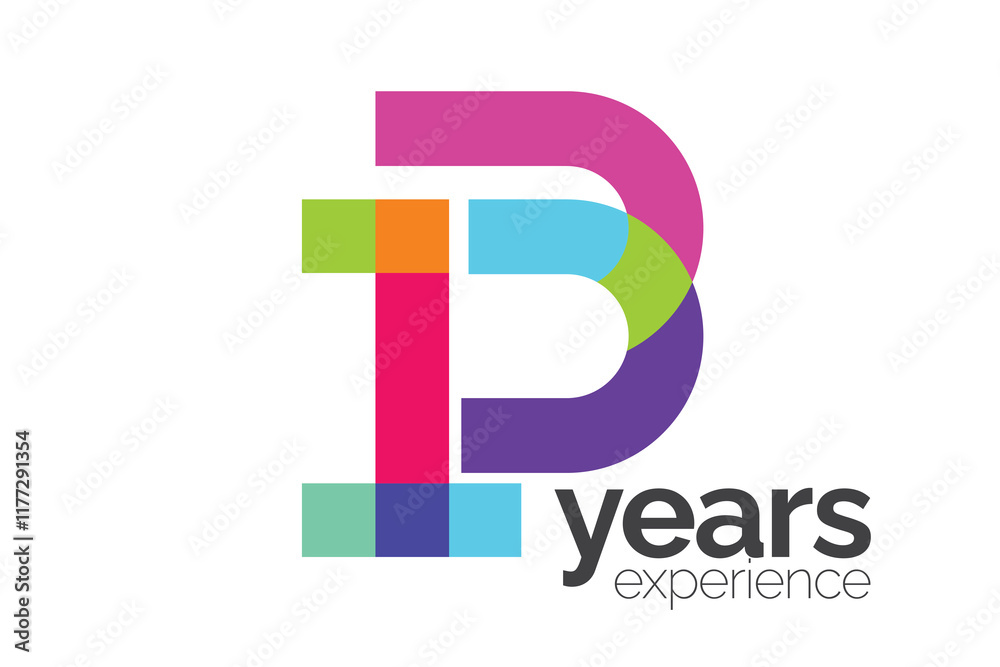 Obraz premium 13th Anniversary Colorful Logo Template
