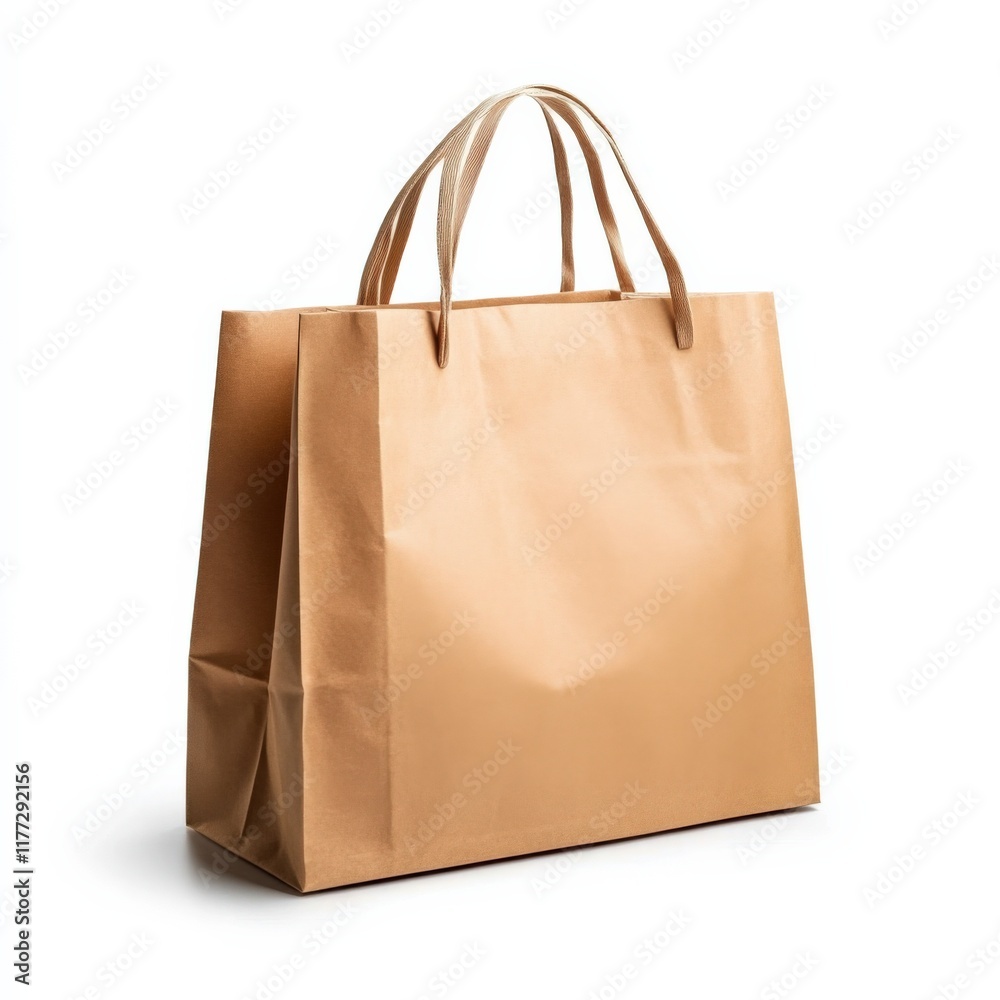 a brown paper shopping bag with handles on a white background a brown paper shopping bag with handles on a white background