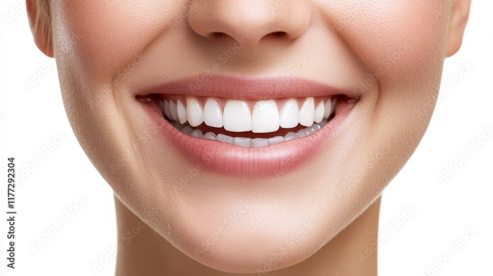 Obraz premium close up of a person's smile with white teeth