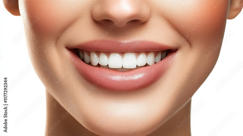 Obraz premium close-up of a smiling woman with white teeth