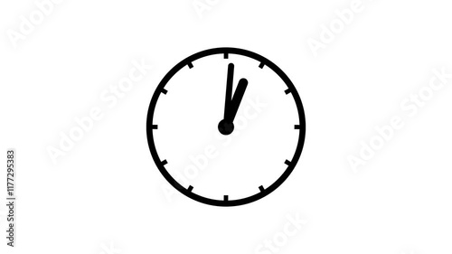Abstract new analog clock icon animation.