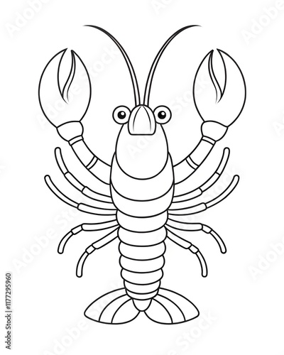 coloring page with lobster