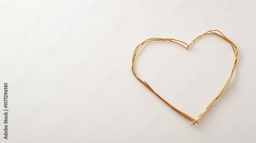Golden Wire Heart Shape Craft Romantic Handmade Decoration Valentine s Day Design Golden Wire Heart Shape Craft Romantic Handmade Decoration Valentine s Day Design