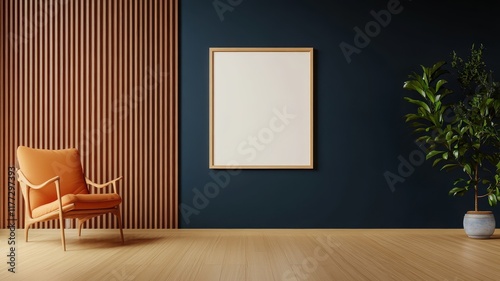 Large vertical poster frame and modern gallery wall mock-up for showcasing art and photography in stylish interiors.