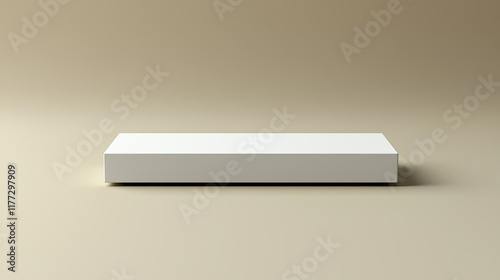 Wallpaper Mural White rectangle cube product showcase table on isolate background. Abstract minimal geometry concept. Studio podium platform. Exhibition and business presentation stage. 3D illustration render graphic Torontodigital.ca