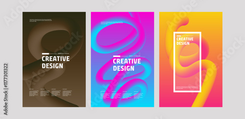 new year 2025 trends - Minimal abstract gradient covers. Colorful covers design set. wave fun bg. Applicable for design covers, pentation, magazines, flyers posters . Vector illustration