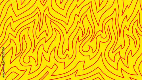 Background with fire lines. Outline of flames background. Continuous fire line design. Flame outline background. Fire Background. flame Background. doodle fire background. Flame Seamless Pattern.