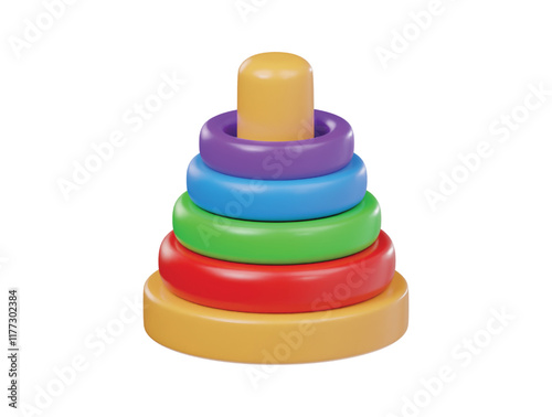 3d ring toy icon isolate render illustration