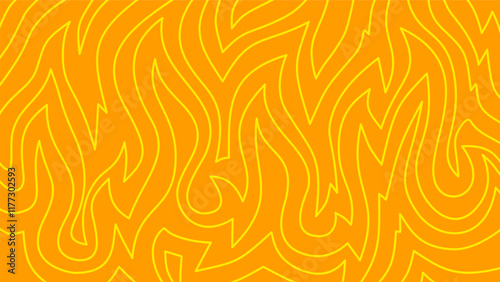Background with fire lines. Outline of flames background. Continuous fire line design. Flame outline background. Fire Background. flame Background. doodle fire background. Flame Seamless Pattern.