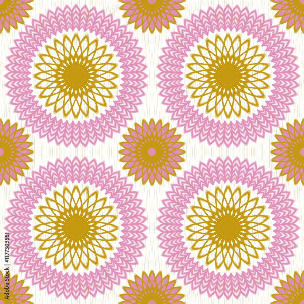 Ikat fabric pattern, Thai silk pattern, seamless pattern.
Ikat fabric pattern, Thai silk pattern, seamless pattern.