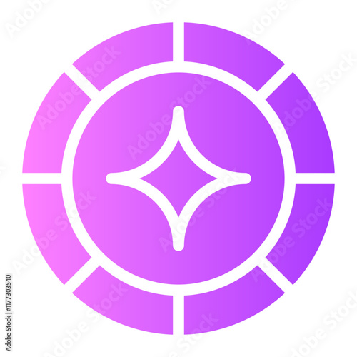 poker chip gradient icon