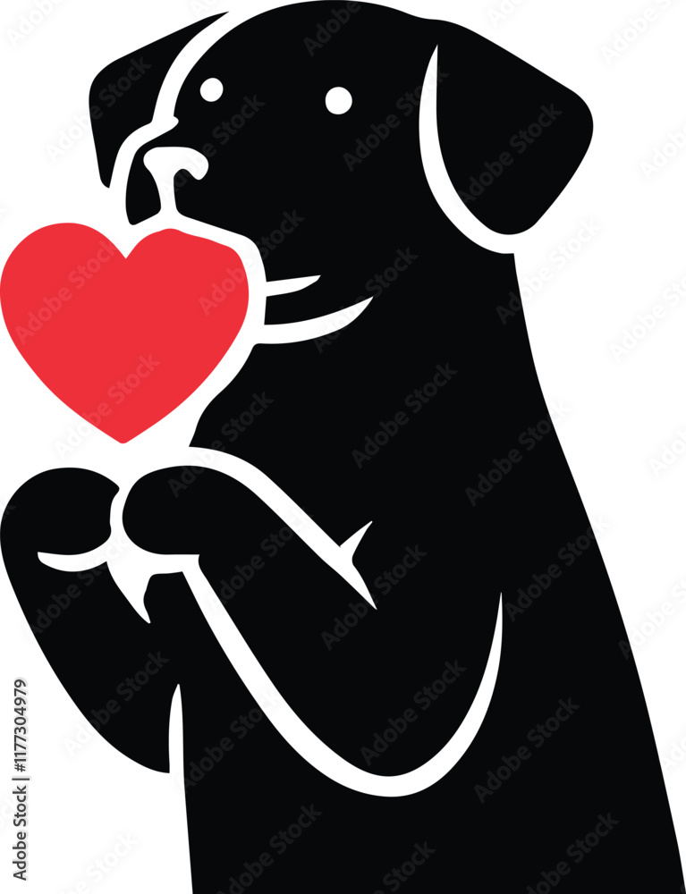 Obraz premium Puppy and heart