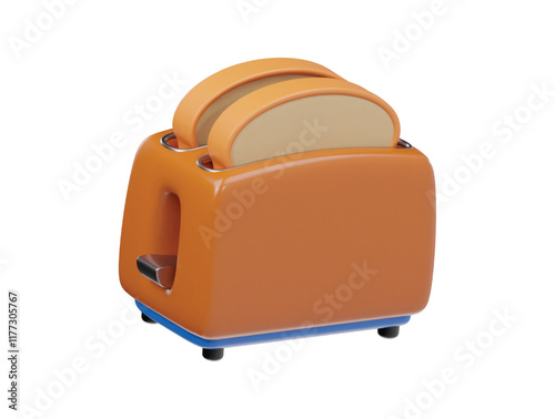 3d toaster icon rendering illustration