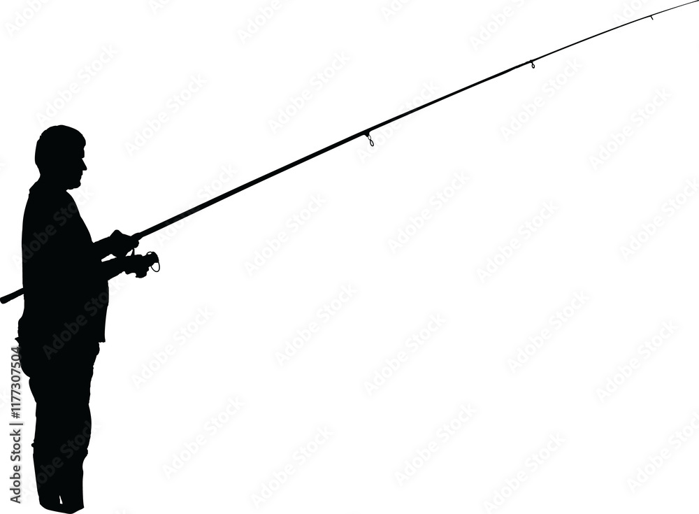 Fototapeta premium person casting fishing pole