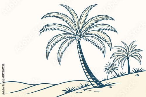 illustration of a tropical island