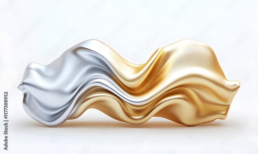 Abstract gold and silver wave form. Abstract gold and silver wave form.