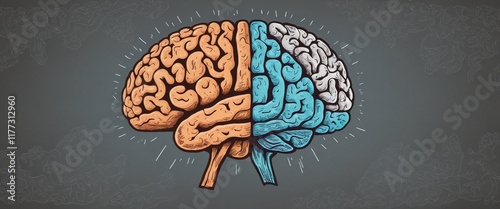 Left right human brain concept