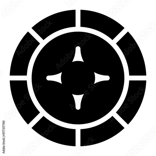 poker chip glyph icon