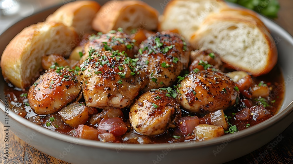Glazed Chicken with Bread Glazed Chicken with Bread